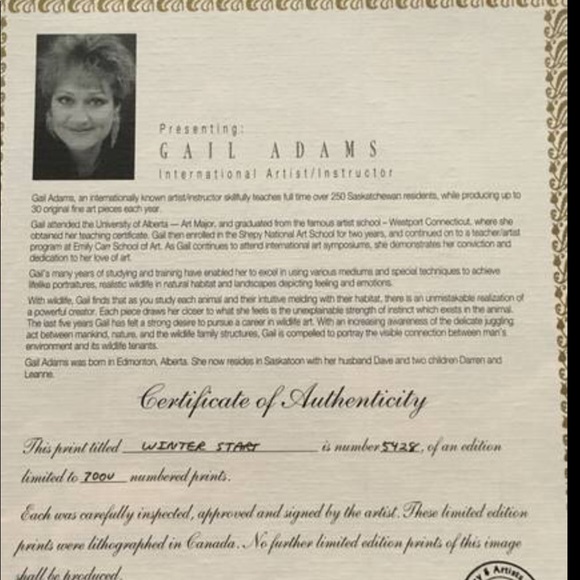 Gail Adams Print “Winter Start” - Picture 2 of 2